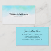 Turquoise Watercolor Visitenkarte (Vorne/Hinten)