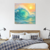 Turquoise Wave - Pastel Painting Style Art Leinwanddruck (Insitu (Schlafzimmer))