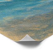 Turquoise Wave - Pastel Painting Style Art Poster (Ecke)