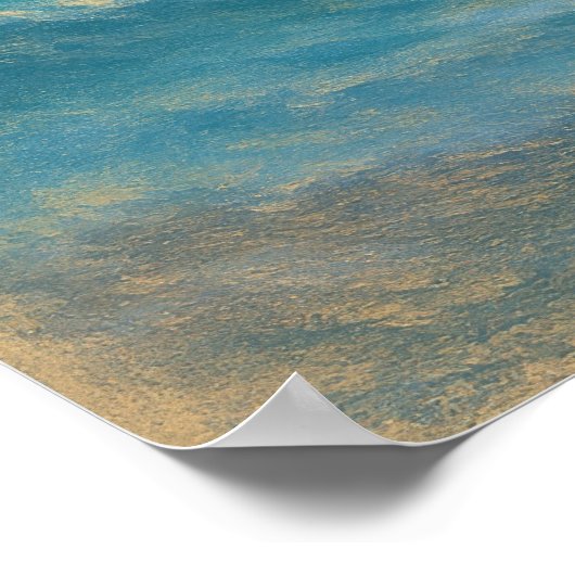 Turquoise Wave - Pastel Painting Style Art Poster (Ecke)