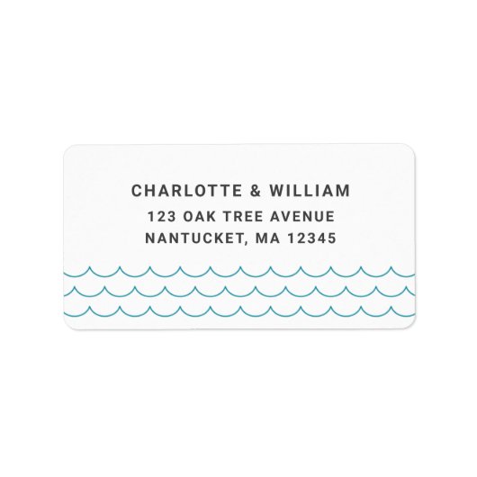 Turquoise Waves Return Address Adressaufkleber (Vorne)
