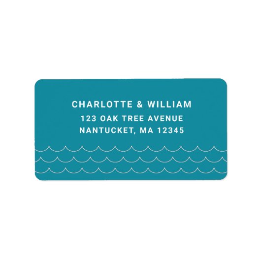 Turquoise Waves Return Address Adressaufkleber (Vorne)