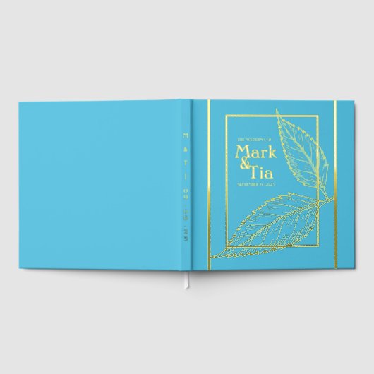 Turquoise Wedding Foil Gästebuch (Voll)