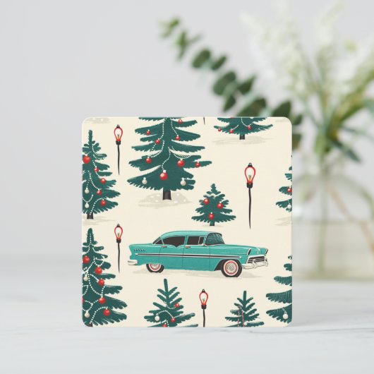 Turquoise-Weihnachtsfahrt im Stil der Mitte des 20 (Stehend Vorderseite)