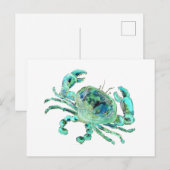 Turquoise Weltraumkrabbe Postkarte (Vorne/Hinten)