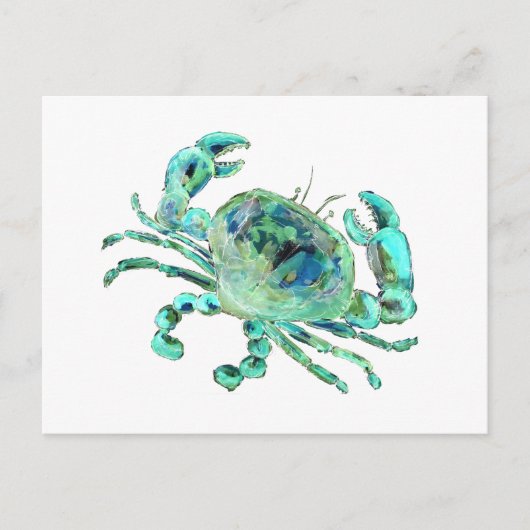 Turquoise Weltraumkrabbe Postkarte (Vorderseite)