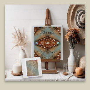 Turquoise Western Motif Wedding Einladung