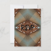 Turquoise Western Motif Wedding RSVP (Vorderseite)
