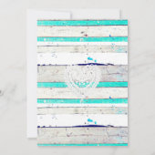 Turquoise Wetterwohnung Holz Rustikale Spitzen Ein Einladung (Rückseite)