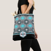 Turquoise, White & Black Tribal Tapestry Tasche (Von Nahem)