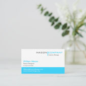 Turquoise & White Corporate Business Card Visitenkarte (Stehend Vorderseite)