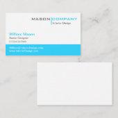 Turquoise & White Corporate Business Card Visitenkarte (Vorne/Hinten)