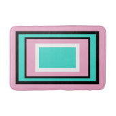 Turquoise White Pink Black Geometric Badematte (Vorderseite)