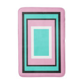 Turquoise White Pink Black Geometric Badematte (Vorderseite Vertikal)