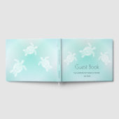 Turquoise White Turtles Gästebuch (Voll)