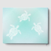 Turquoise White Turtles Gästebuch (Rückseite)