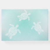 Turquoise White Turtles Gästebuch (Rückseite)
