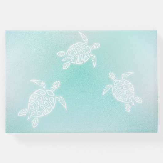 Turquoise White Turtles Gästebuch (Rückseite)