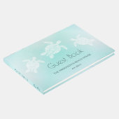 Turquoise White Turtles Gästebuch (Ecke)