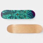 Turquoise Wolf Tulu Skateboard (Horizontal)