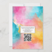 Turquoise, Yellow and Pink Floral Wedding Einladung (Rückseite)