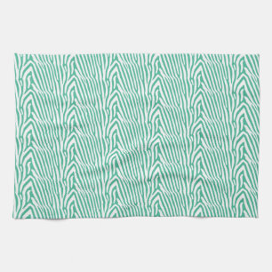 TURQUOISE ZEBRA STRIPES GESCHIRRTUCH