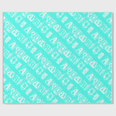 Turquoise Zodiac Star Sign Typografie Aquarius Geschenkpapier (Flach)