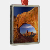 Turret Arch, Arches National Park, Utah, USA Silbernes Ornament (Rechts)