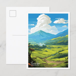 Turrialba Costa Rica Reise Vintage-Illustration Postkarte