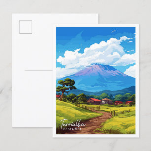 Turrialba Costa Rica Reisen Vintage Illustration Postkarte