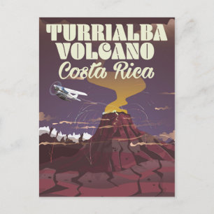Turrialba Vulkan Costa rica Reiseplakat Postkarte