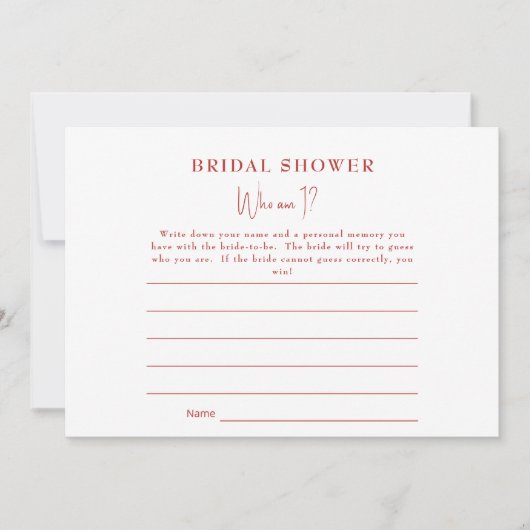 Turscan Pomegranate Who I Brautparty Game Einladung (Vorderseite)