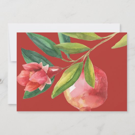 Turscan Pomegranate Who I Brautparty Game Einladung (Rückseite)