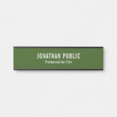 Türschilder Elegant Modernes Forest Green Template Türschild (Vorderseite )
