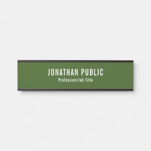 Türschilder Elegant Modernes Forest Green Template Türschild (Vorderseite )