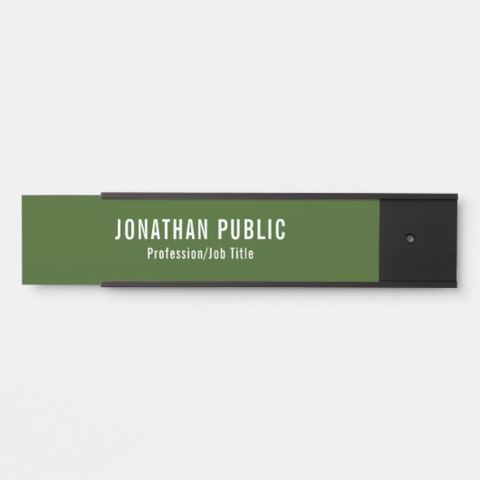 Türschilder Elegant Modernes Forest Green Template Türschild (Vorderseite )