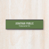 Türschilder Elegant Modernes Forest Green Template Türschild (Vorderseite )
