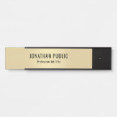 Türschilder Elegantes modernes Schwarzes Gold-Temp Türschild (Vorderseite )