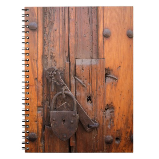 Türschloss aus Holz Notizblock (Vorderseite)