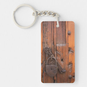 Türschloss aus Holz Schlüsselanhänger