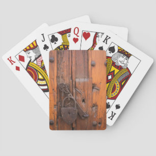 Türschloss aus Holz Spielkarten