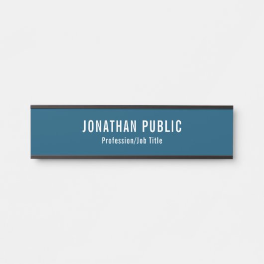 Türsignierung Eleganter Moderner Ozean Blaue Vorla Türschild (Vorderseite )