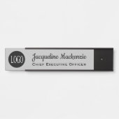 Türsignierung für Büro mit Logo-Beschriftung Grau Türschild (Vorderseite )