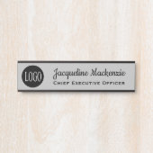 Türsignierung für Büro mit Logo-Beschriftung Grau Türschild (Vorderseite )