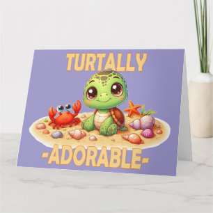 Turtally Adorable fun pudeln Niedlich Turtle Carto Dankeskarte