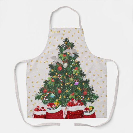 Turteltauben im Weihnachtsgrauen Schürze (Vorderseite)