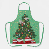 Turteltauben im Weihnachtsgrün Schürze (Vorderseite)