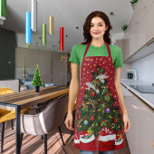 Turteltauben in der Weihnachtsuntergrund Rote Schü Schürze