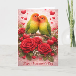 Turteltauben & Rosen Valentinstag – Romantisch Feiertagskarte