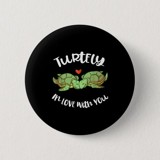 Turtelty verliebt in dich Valentinstag Pun Turtle Button (Vorderseite)